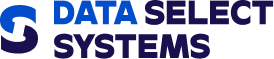 Logo of Data Select Systems, featuring stylized text and graphic elements.