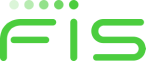 FIS logo, combining stylized text and a unique graphic element.