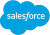 Salesforce logo, representing the brand with its distinctive cloud graphic and text.