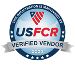 USFCR logo with stylized eagle and text, representing United States Federal Contractor Registration.